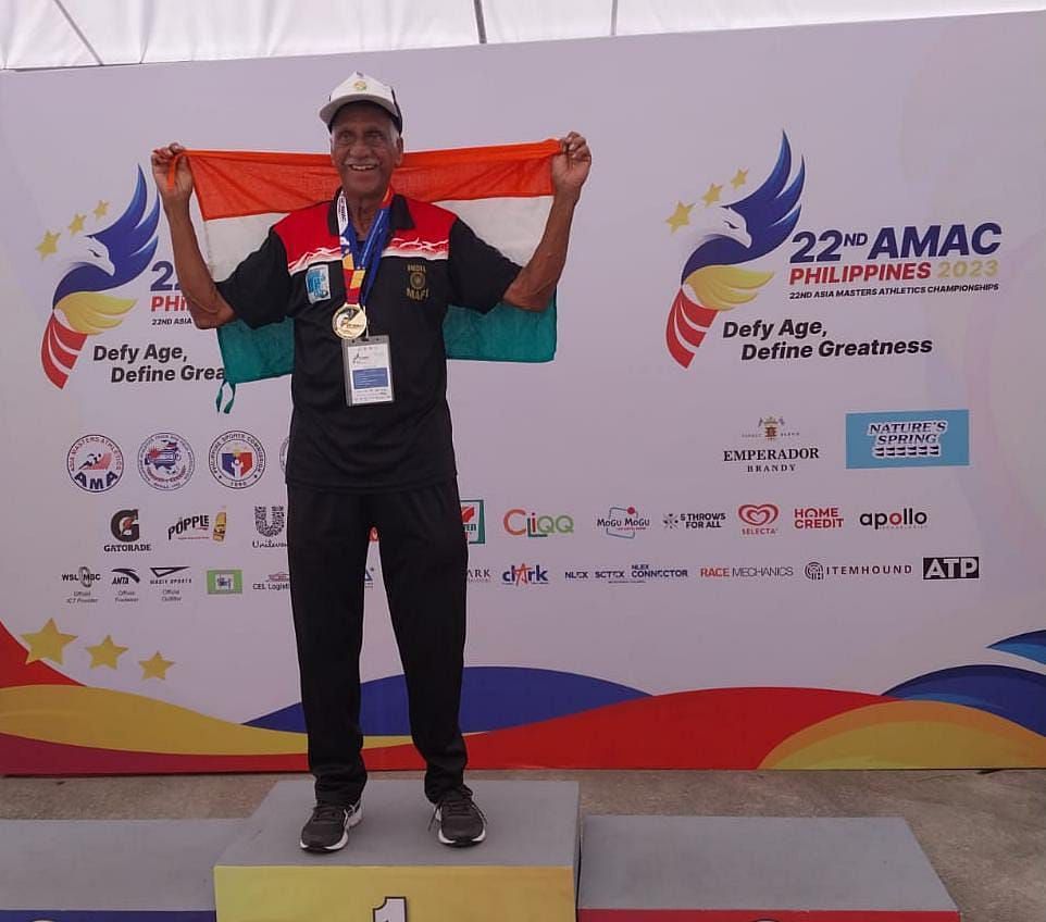 Mr. K. Subramaniam won four gold medals in the 85-plus category at the Asian Masters 2023.