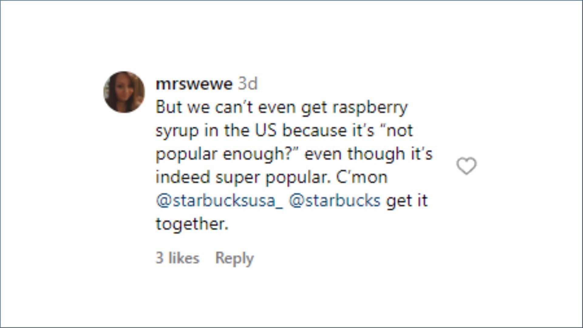 Comment by the user @mrswewe (Image via Instagram)