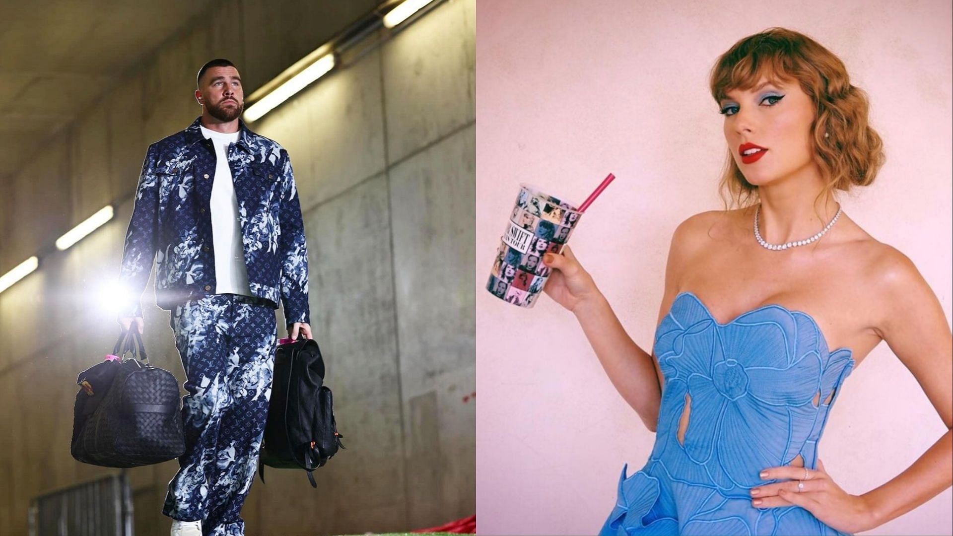 Fans react to Taylor Swift and Travis Kelce on a date in Argentina. (Images via Instagram/@killatravis &amp; @taylorswift)