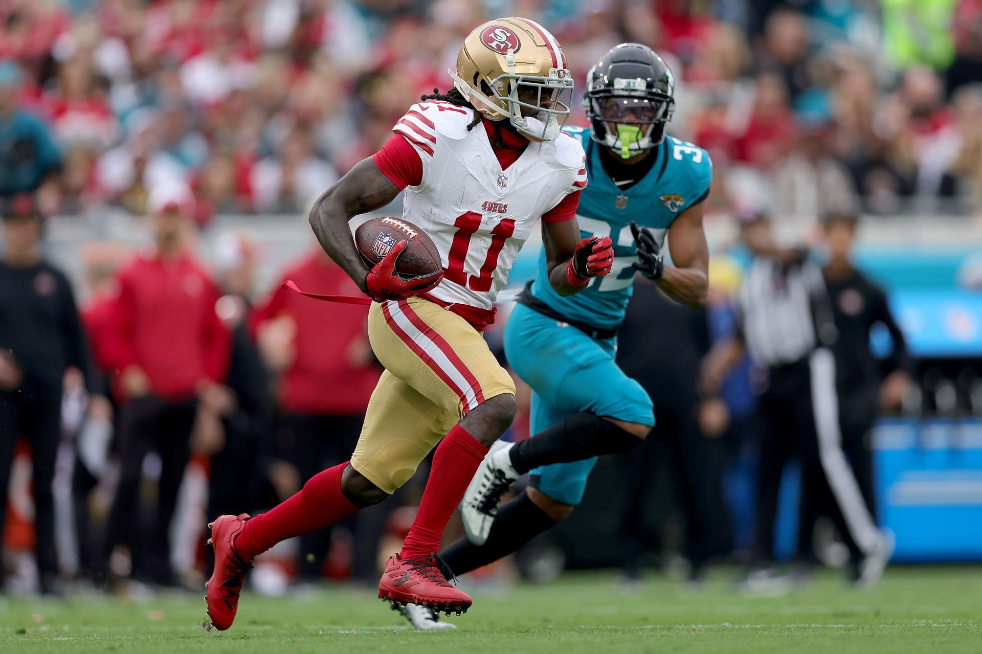 Brandon Aiyuk during San Francisco 49ers v Jacksonville Jaguars