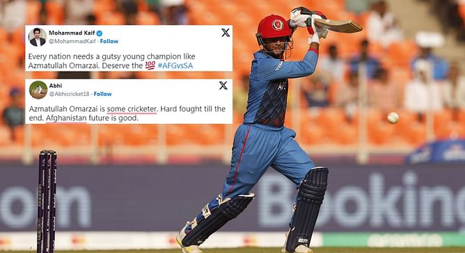 "Every nation needs a gutsy young champion like Azmatullah Omarzai" - Fans react as all-rounder slams 97* in SA vs AFG 2023 World Cup clash