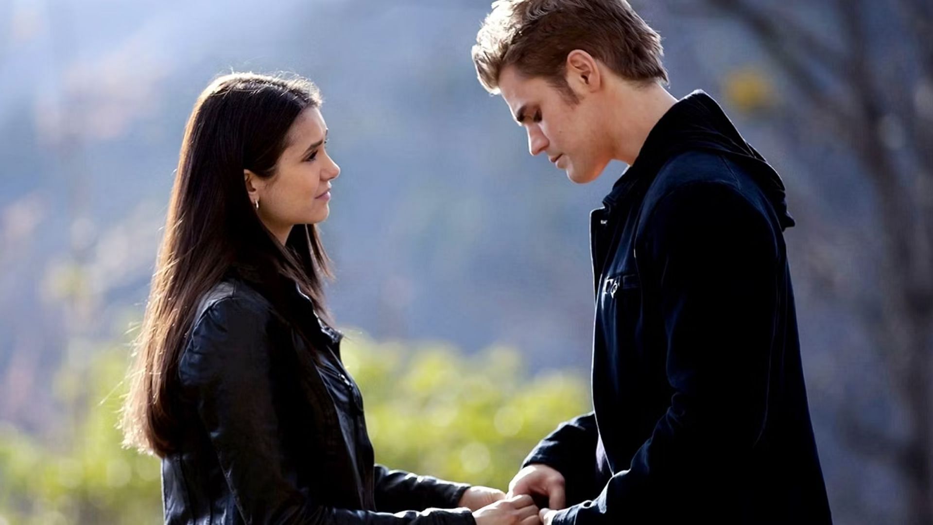 Stefan Salvatore and Elena Gilbert in The Vampire Diaries (Image Credit Screen Rant)