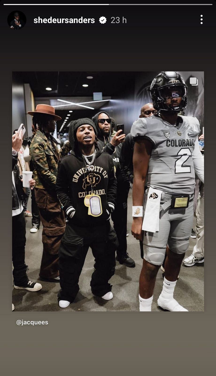 After Shedeur Sanders, Deiondra Sanders shares a hyped up moment with  Jacquees from Colorado's Week 11 clash[PHOTOS]