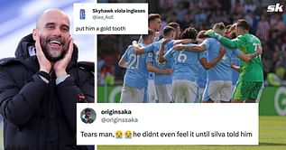 “He didn’t even feel it until Silva told him” - Fans react as Manchester City star realises he lost his tooth during goal celebration in 6-1 win