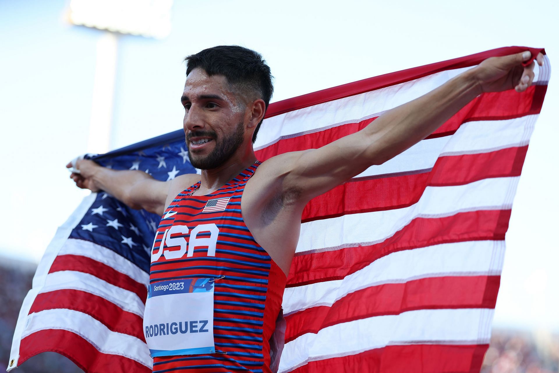 Isai Rodriguez wins Men's 10,000m Final at the 2023 Pan Am Games in Santiago, Chile.