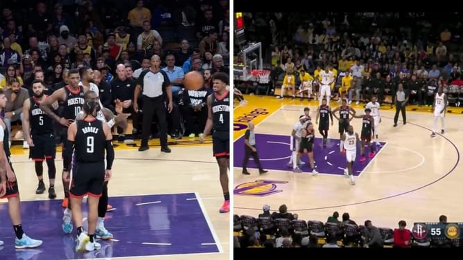 WATCH: LeBron James falls for Dillon Brooks' tactics and gets T'd up after elbowing Rockets guard