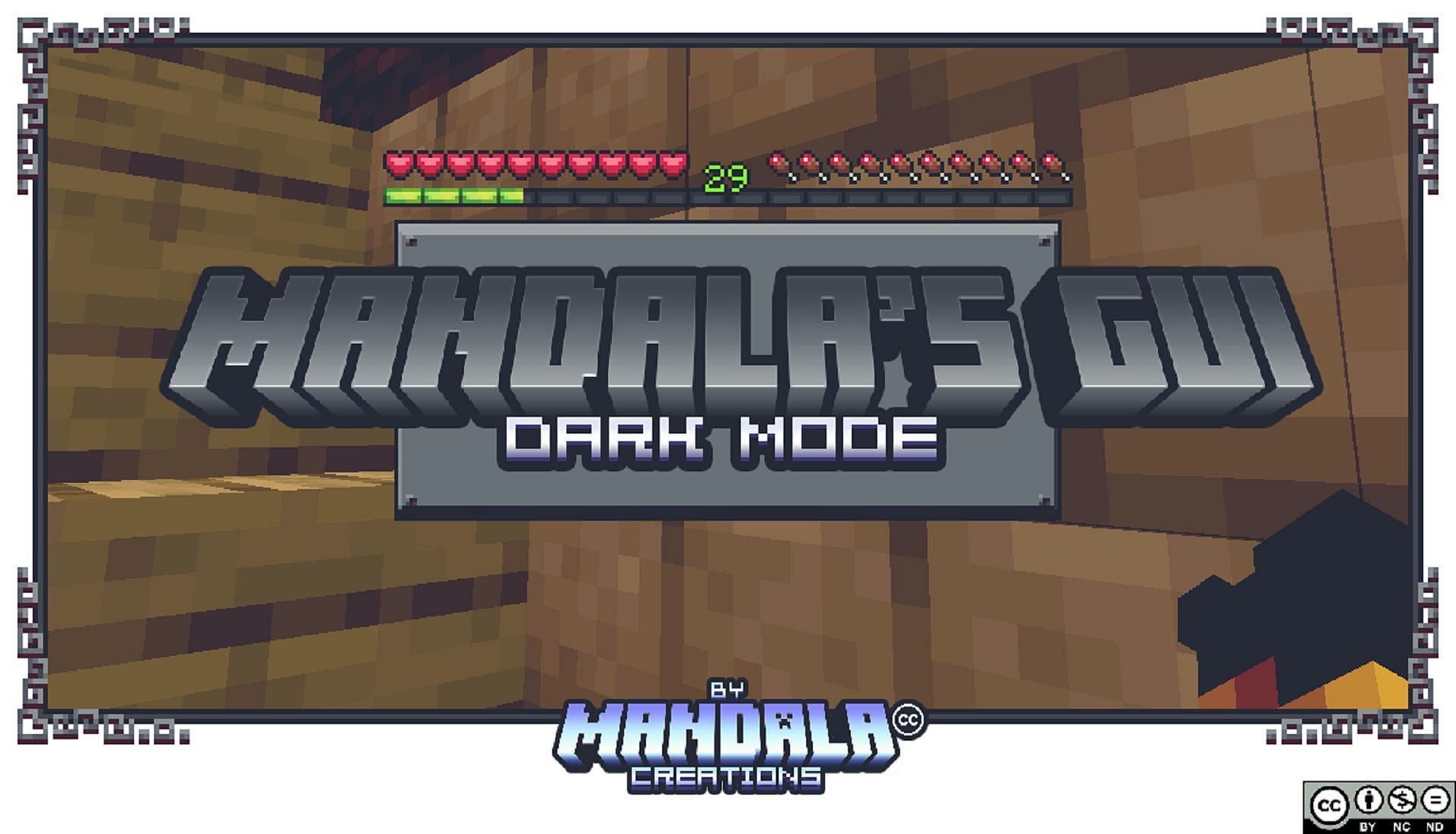 Mandala GUI - Dark Mode is elegant and dark while keeping Minecraft&#039;s main theme (Image via Cesar_zorak/CurseForge)