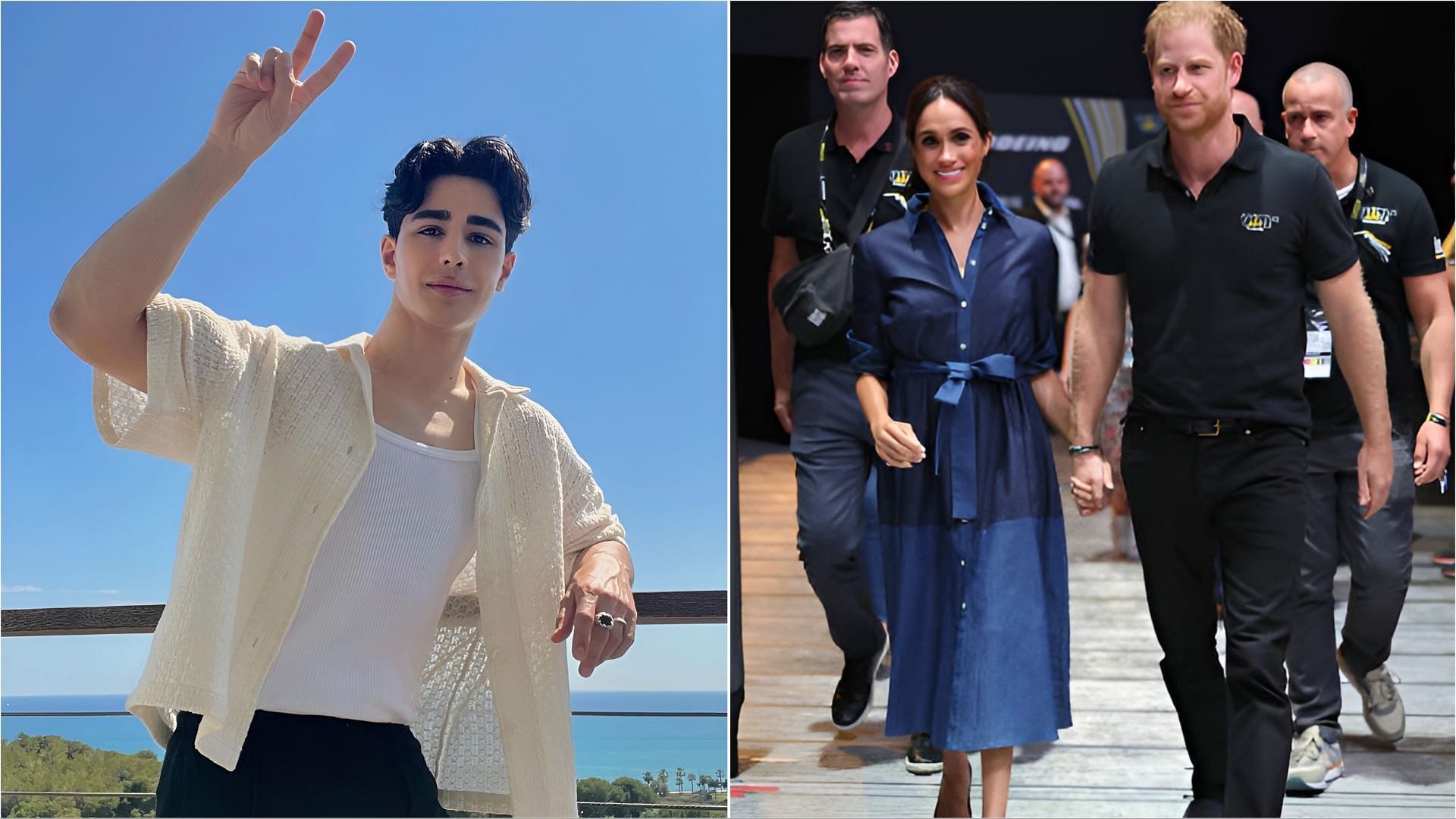 Prince Harry and Meghan Markle are being persuaded to take legal action against Omid Scobie (Images via scobiesnaps/Instagram and NyakioR/X)