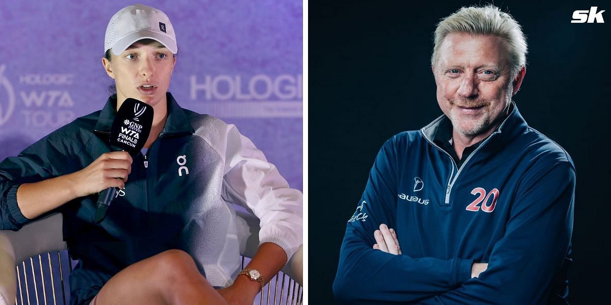 Iga Swiatek (L) and Boris Becker (R)
