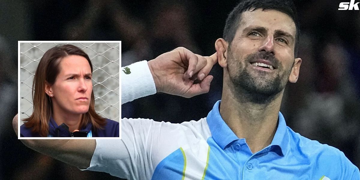 Novak Djokovic and Justine Henin (inset)
