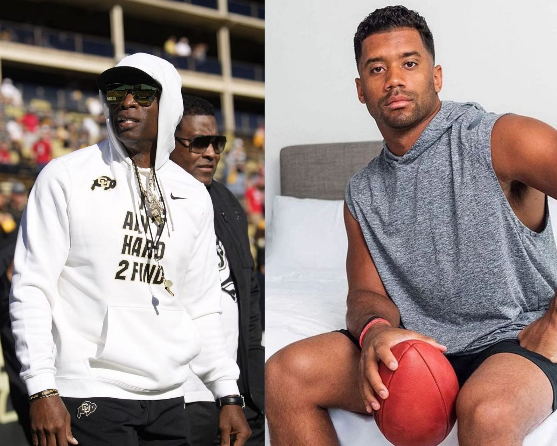 Deion Sanders and QB Russell Wilson