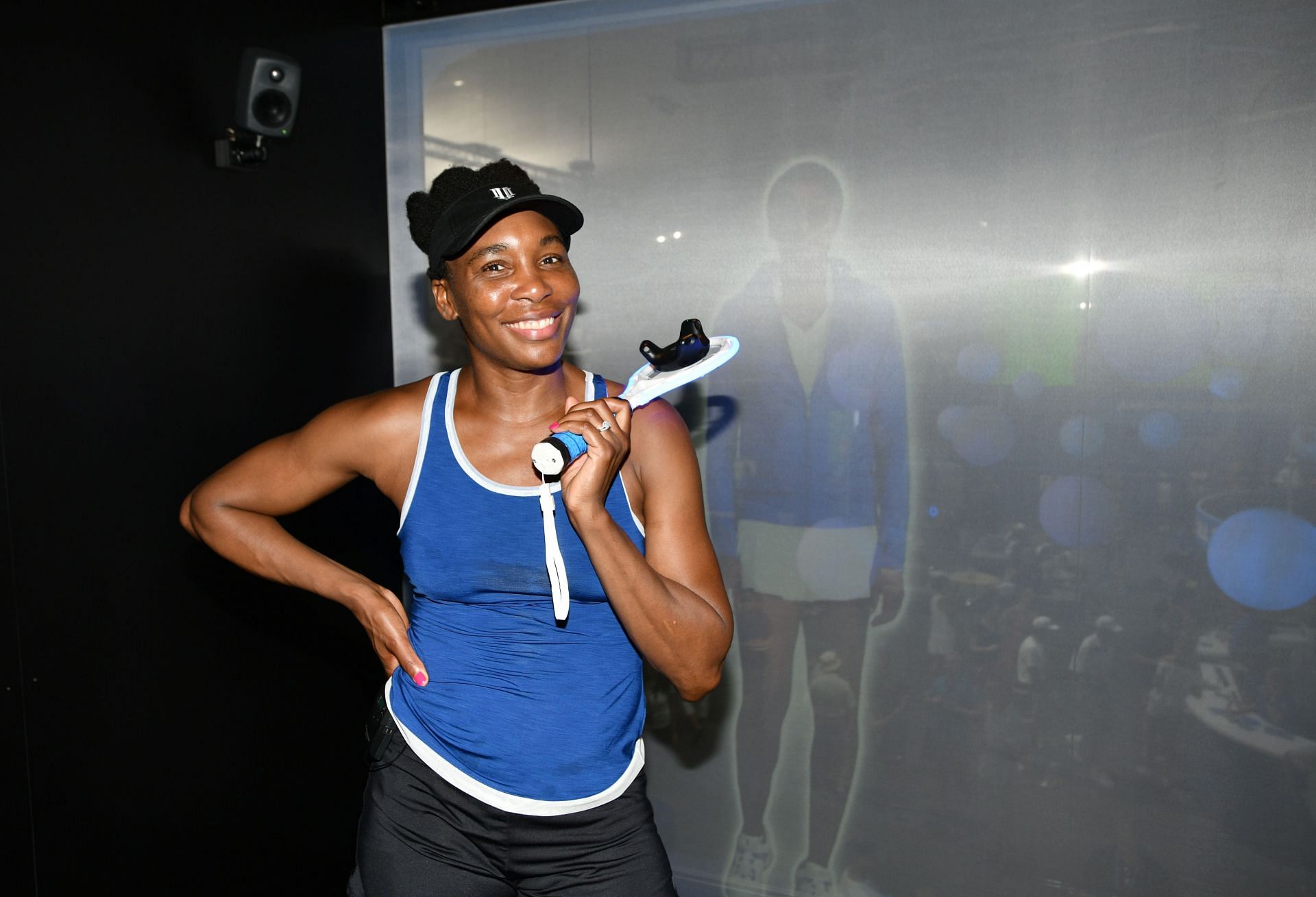 Venus Williams Plays American Express Super Rally Inside The American Express Fan Experience At The 2018 US Open Tennis Championships At The USTA Billie Jean King National Tennis Center In Queens, NY