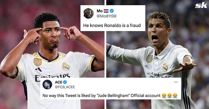 “He knows Ronaldo is a fraud” “Face of Messi now” - Fans react after they find out Bellingham liked old controversial tweet about Cristiano Ronaldo