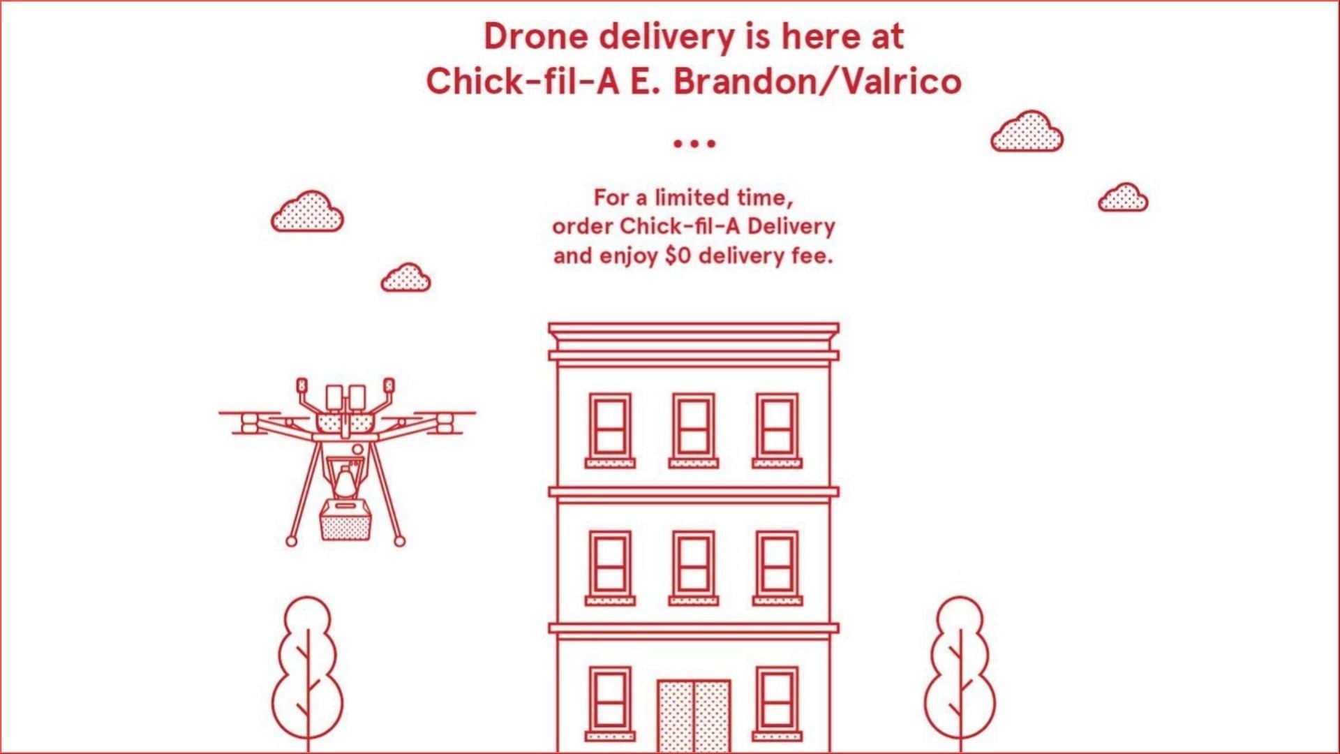 The drone deliveries are available at select stores between Monday and Friday (Image via C.F.A)