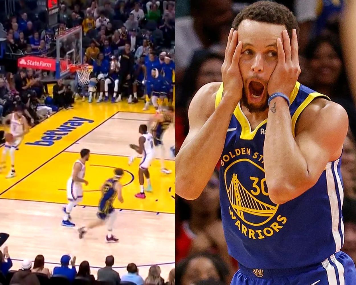 Steph Curry hits Chet Holmgren with the &quot;Too Small&quot; celebration