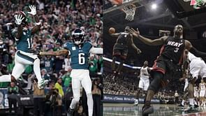 Watch: A.J. Brown and DeVonta Smith recreate iconic LeBron James-Dwayne Wade photo