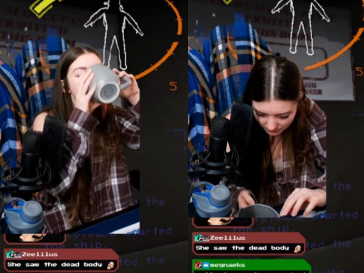 Streamer swallows spider from her coffee mug (Image via Twitch)