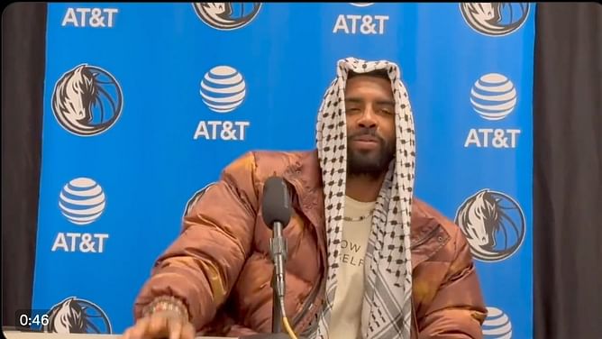 Watch: Kyrie Irving wears keffiyeh in solidarity with Palestine after continued support amidst Israel conflict