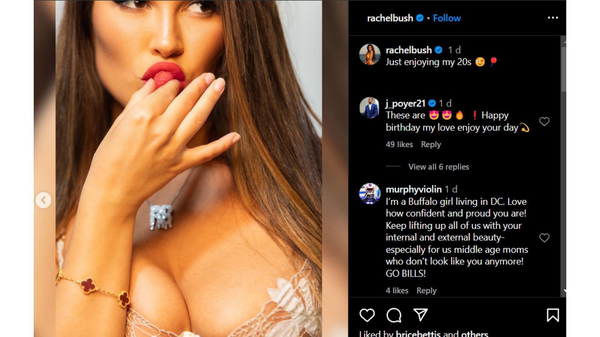 Image Credit: Rachel Bush&#039;s Instagram post&#039;s comment section