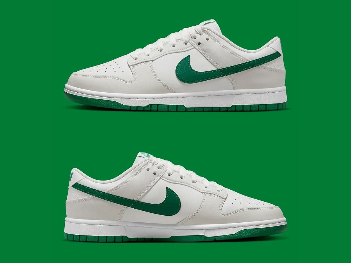 Nike Dunk Low &ldquo;Summit White/Malachite&rdquo; Sneakers closer view (Image via Sneaker News)