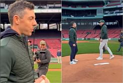 Watch: Rory McIlroy takes quick baseball skill lessons from Keegan Bradley at Fenway Park in Boston