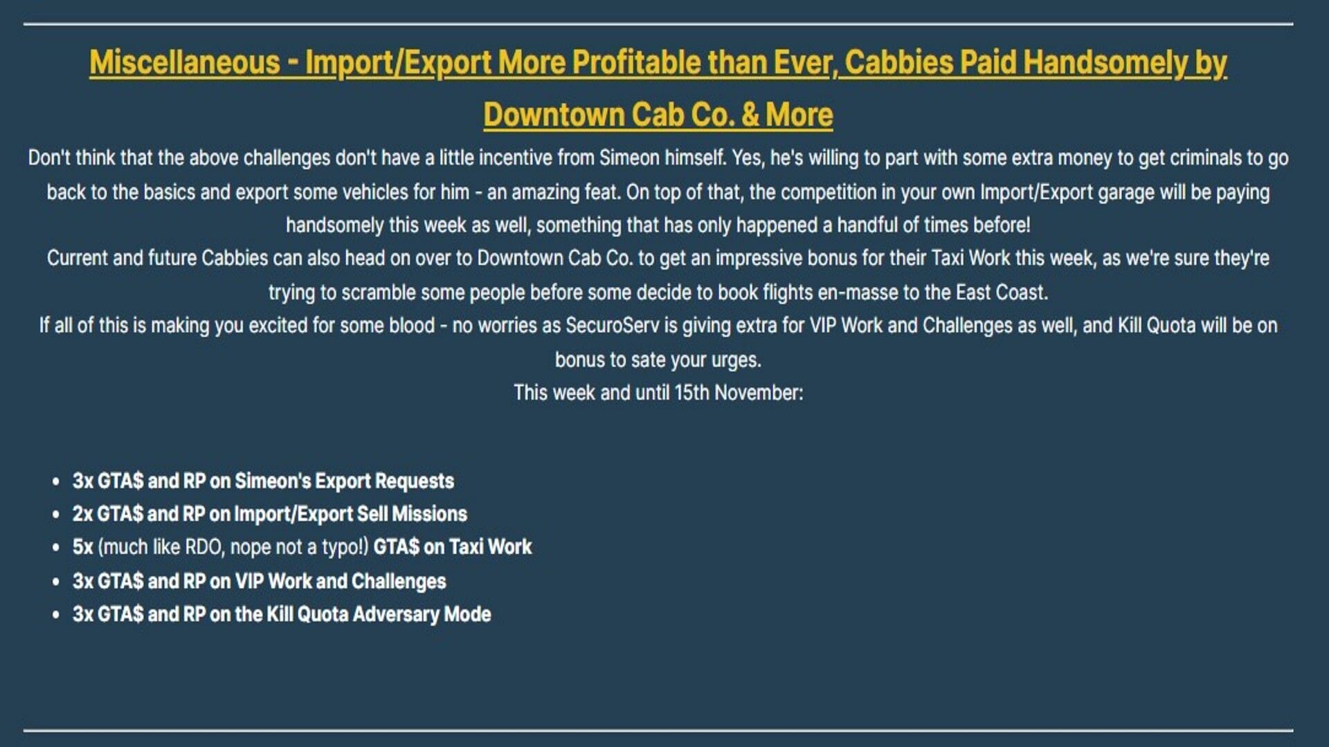 Rockstar Games is offering exciting rewards for cabbie work in GTA Online (Image via GTAForums)