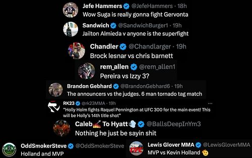 Fans react to Dana White's comments on X.