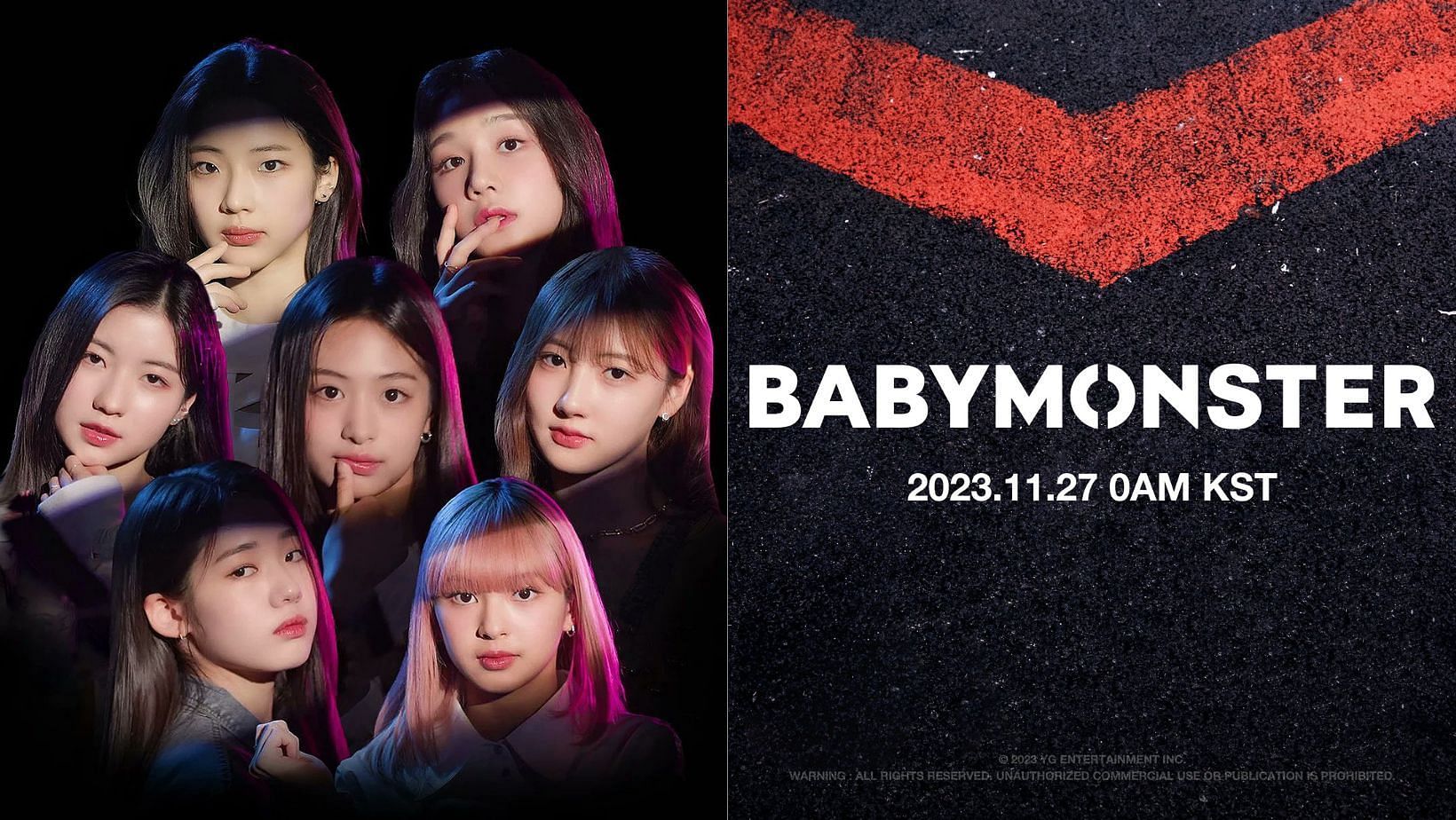 YG Entertainment announces BABYMONSTER debut date. (Images via X/@chartdata)