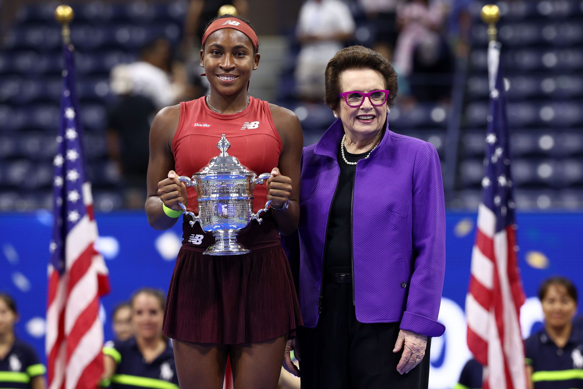 Billie Jean King and Coco Gauff at the 2023 US Open