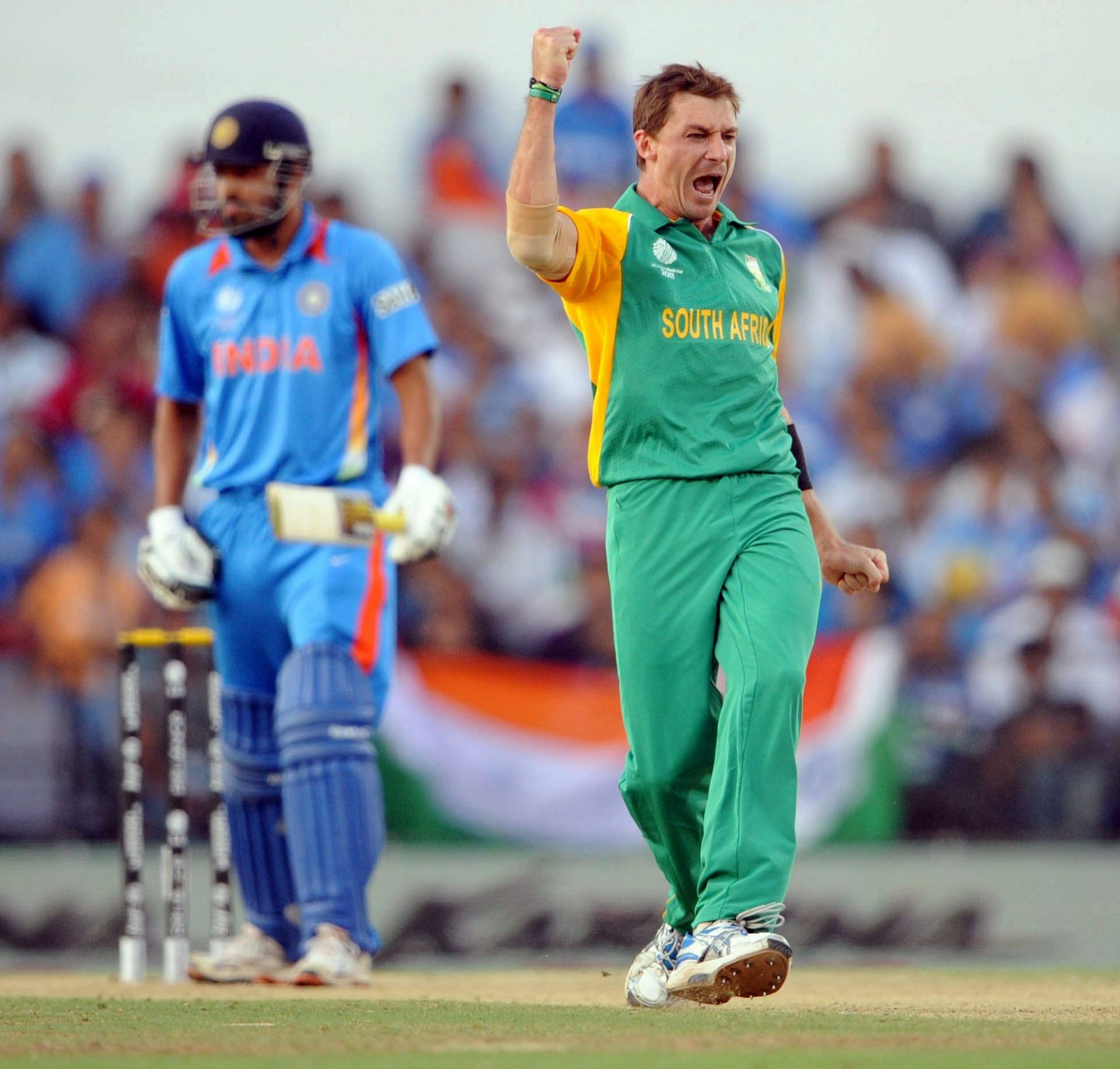 Dale Steyn during the India v South Africa:2011 ICC World Cup Match [Getty Images]