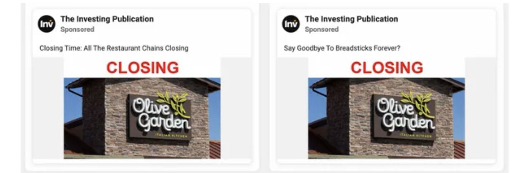 Fake news debunked as several Facebook ads claimed that the popular Italian restaurant is closing all its branches. (Image via Facebook/ @theinvestingpublication)