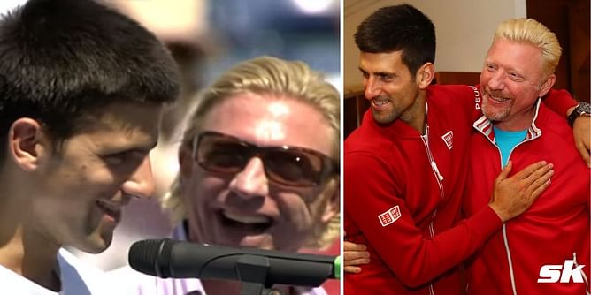 “When my mother was giving me milk, I was watching Boris Becker win Wimbledon” - When Novak Djokovic was handed Indian Wells finalist trophy by German