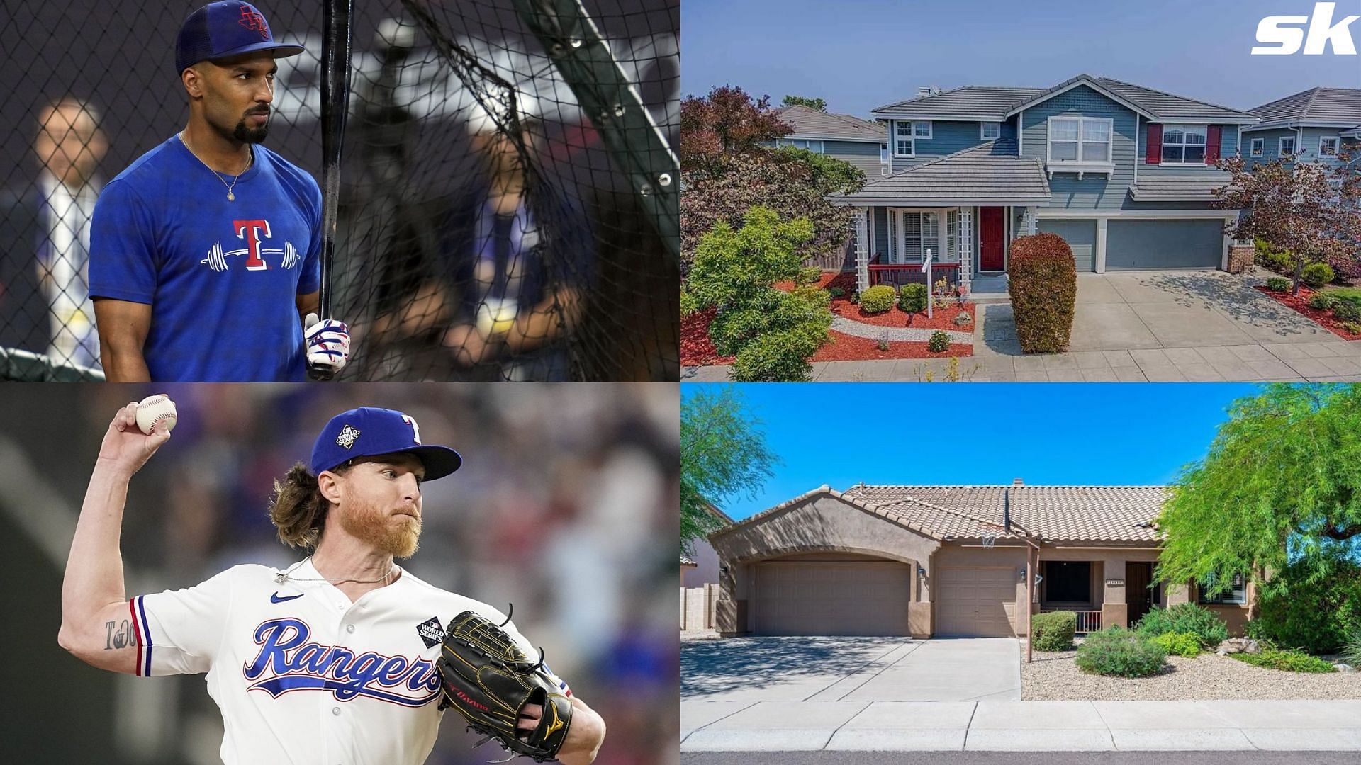 Top right: Marcus Semien's custom residence; Bottom right: Jon Gray's retreat in Arizona (Source: Realtor.com)