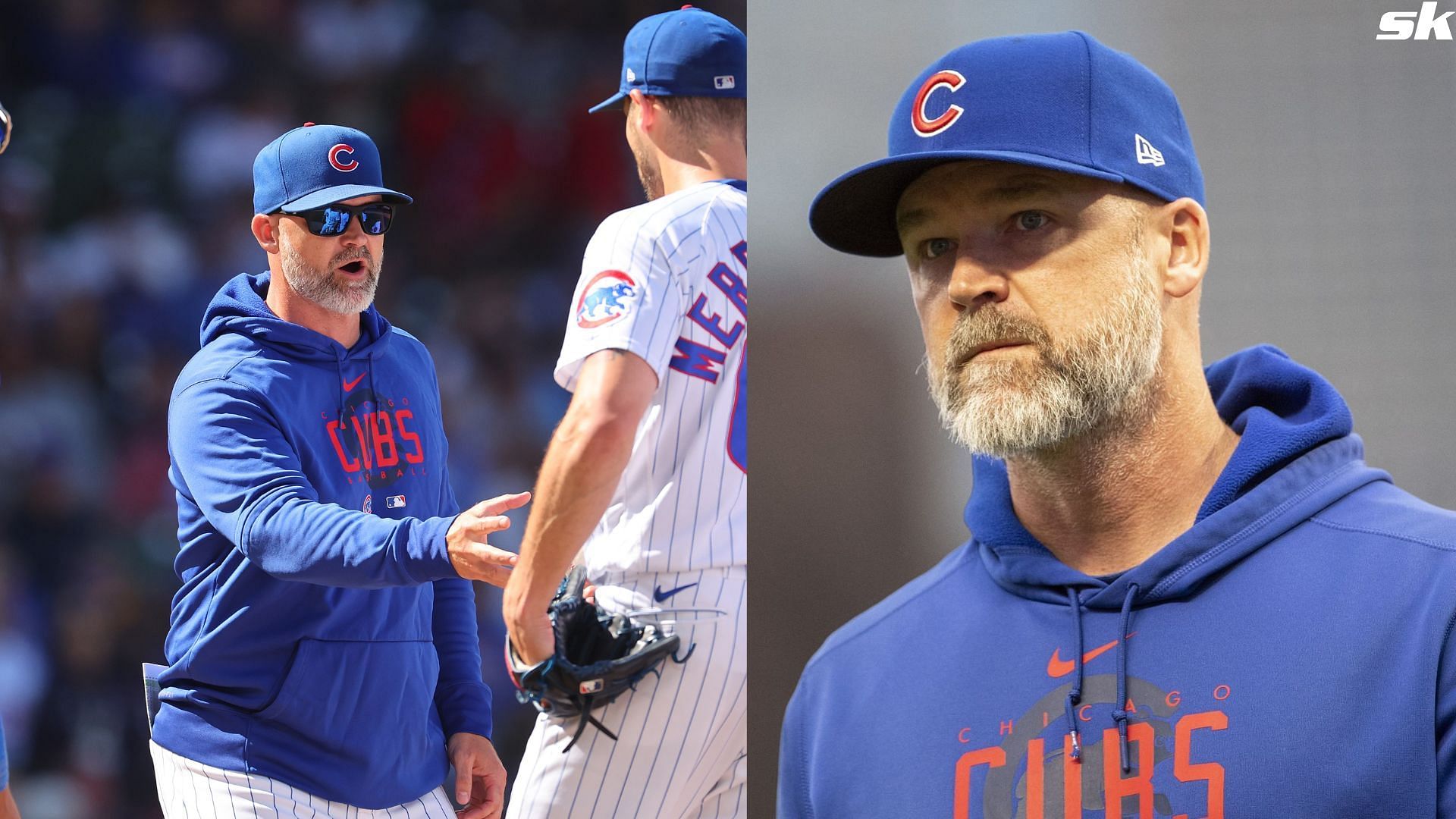 Former Chicago Cubs manager David Ross during a baseball game against the Minnesota Twins