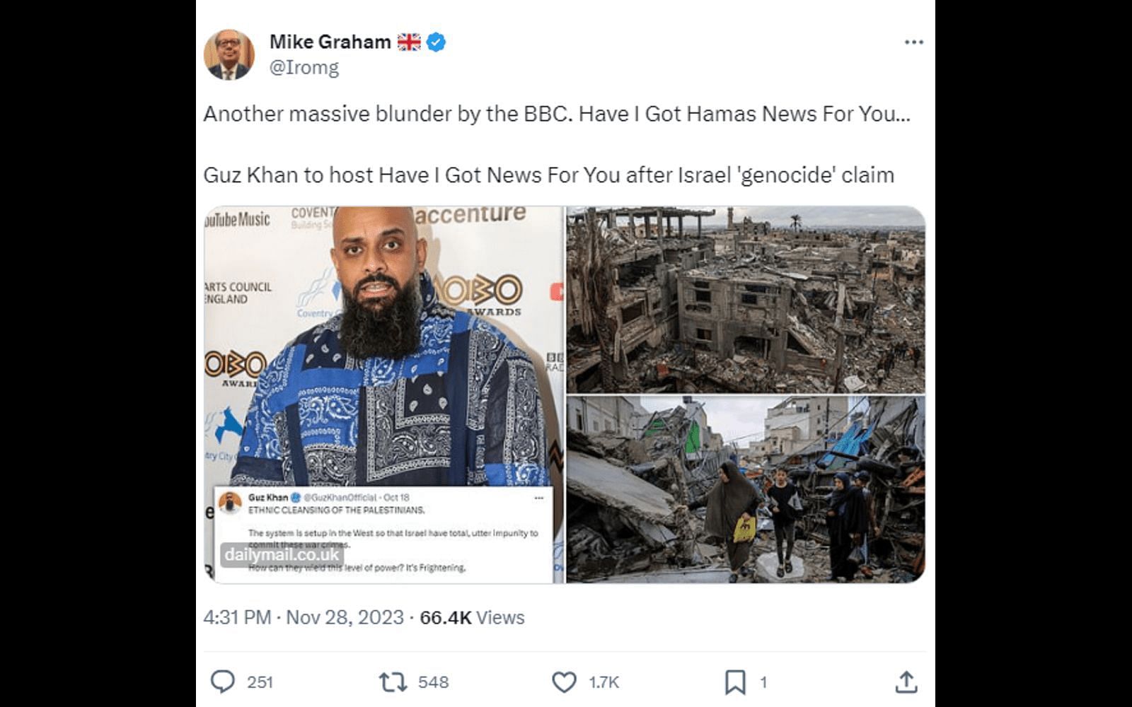 Guz Khan to host BB&#039;s TV show (Image via X / Mike Graham)