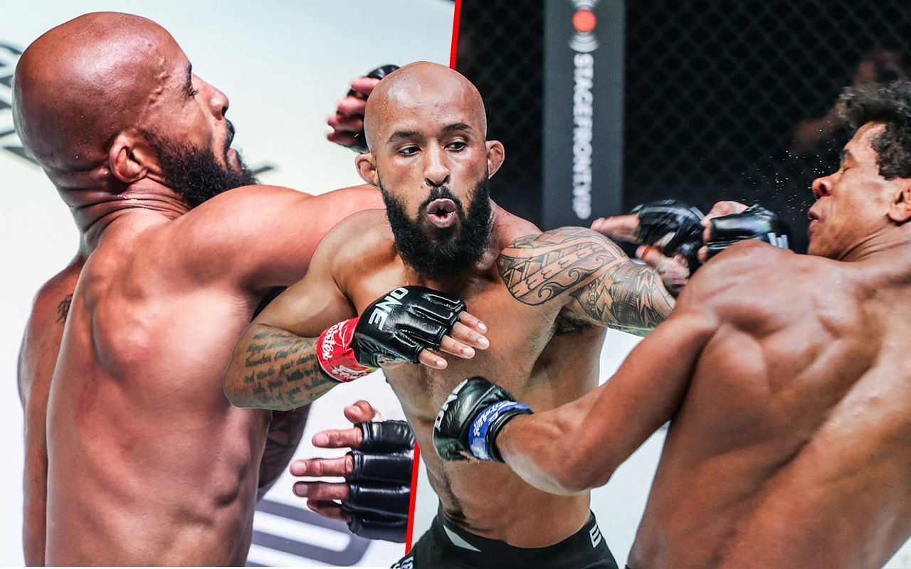 Demetrious Johnson (left) Johnson fighting Adriano Moraes (right) | Image credit: ONE Championship