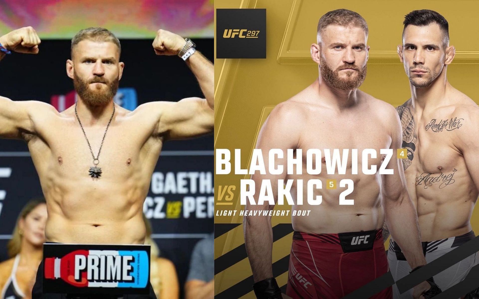 Jan Blachowicz (left) and Jan Blachowicz vs Aleksandr Rakic (right) (Image credits @janblachowicz and @rakic_ufc on Instagram)