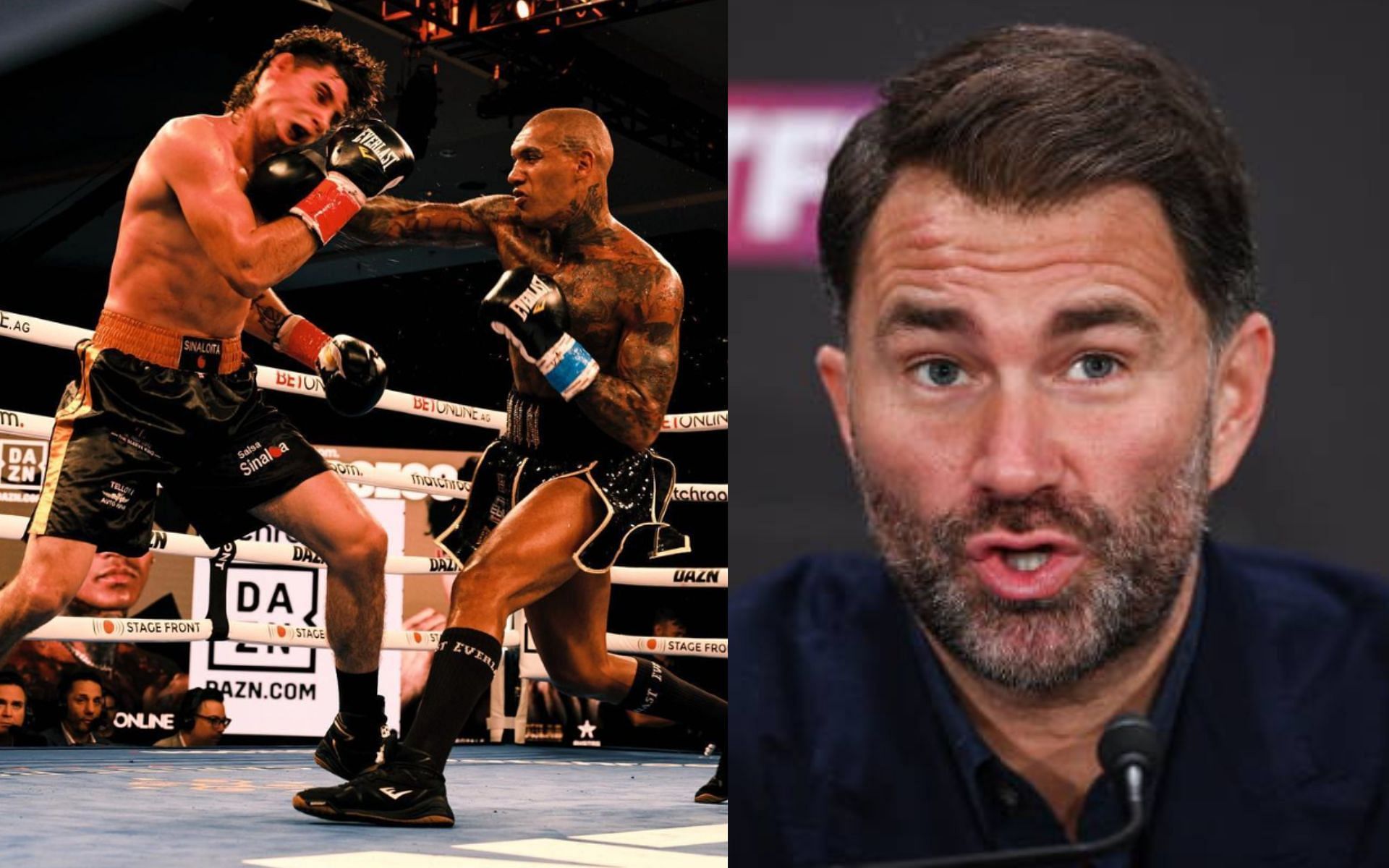 Conor Benn vs. Rodolfo Orozco (left) and Eddie Hearn (right) [Images Courtesy: @conorbennofficial on Instagram and @GettyImages]