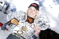 Mikaela Shiffrin of Team United States wins the globe in the overall standings during the Audi FIS Alpine Ski World Cup Finals