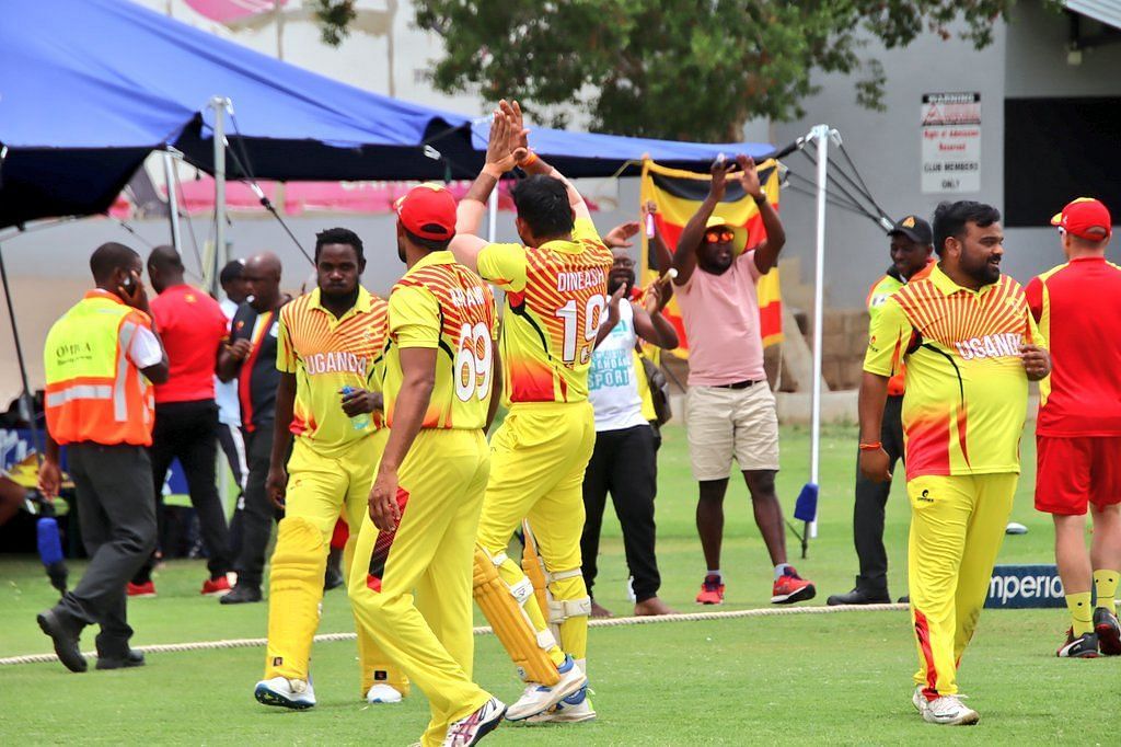 Uganda Cricketers in action. (Photo Credits: Uganda Cricket Association)