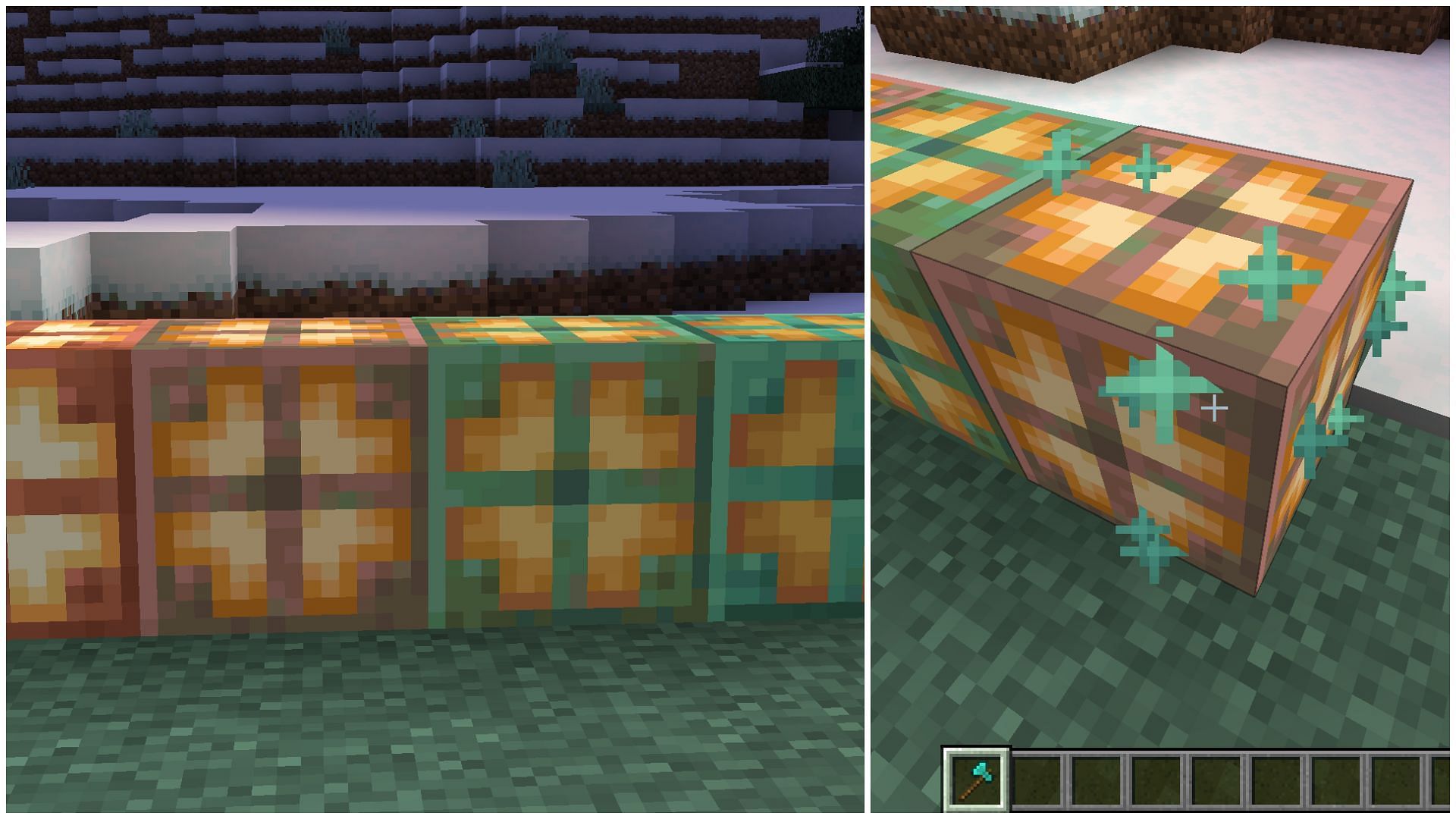 Copper bulbs also oxidize, and the process reduces their light level in Minecraft (Image via Mojang)