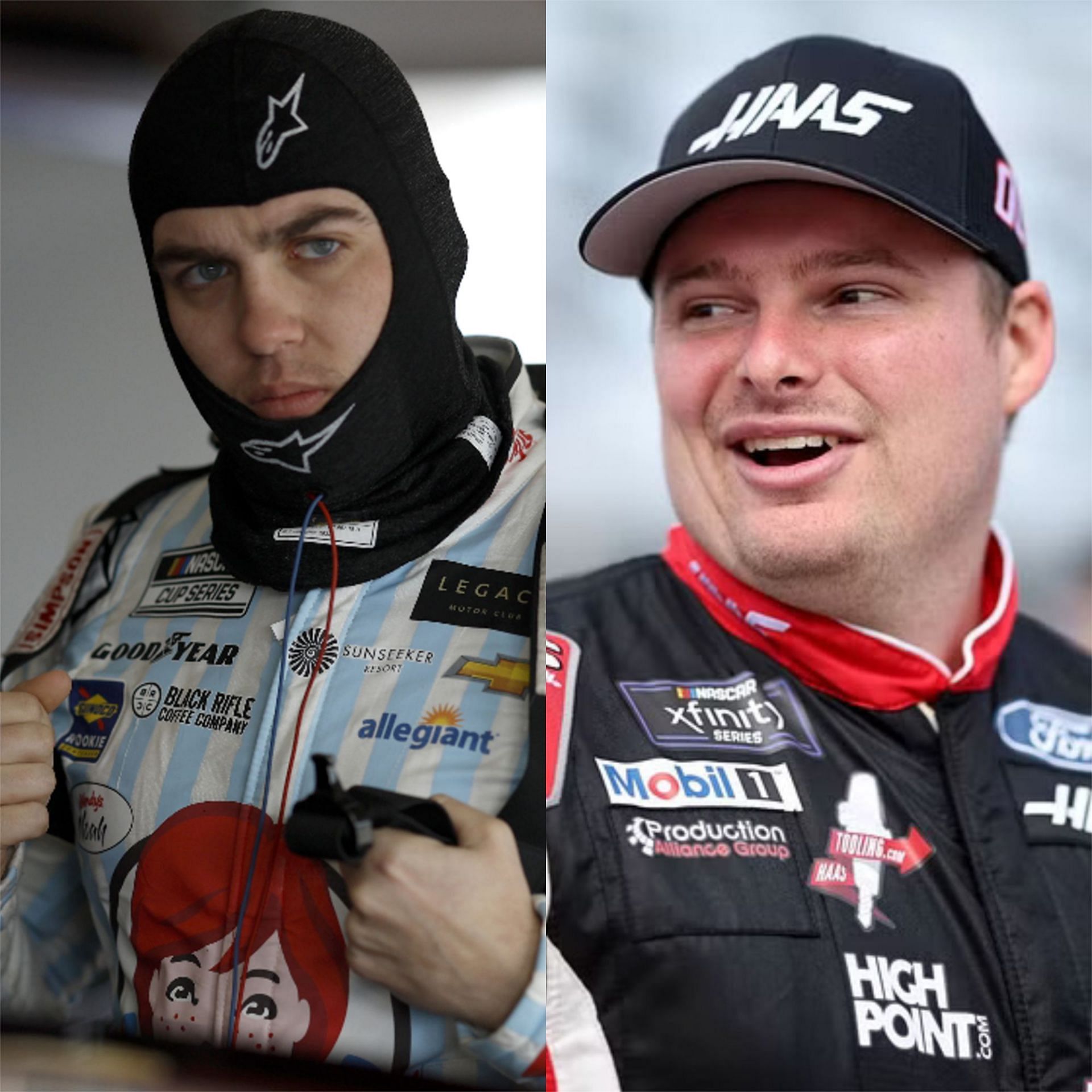 (L-R) NASCAR drivers Noah Gragson and Cole Custer