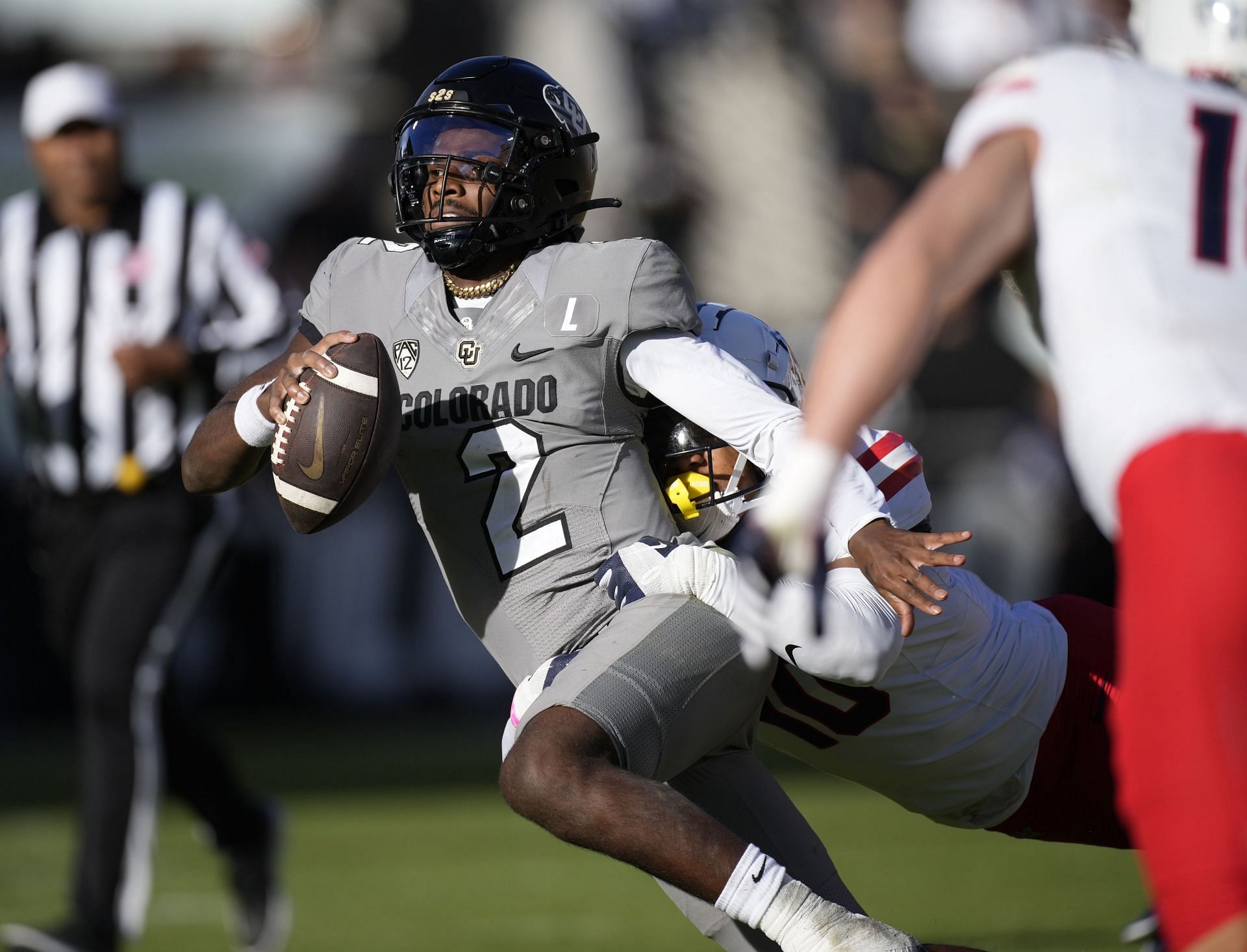 Colorado quarterback Shedeur Sanders (AP Photo/David Zalubowski)