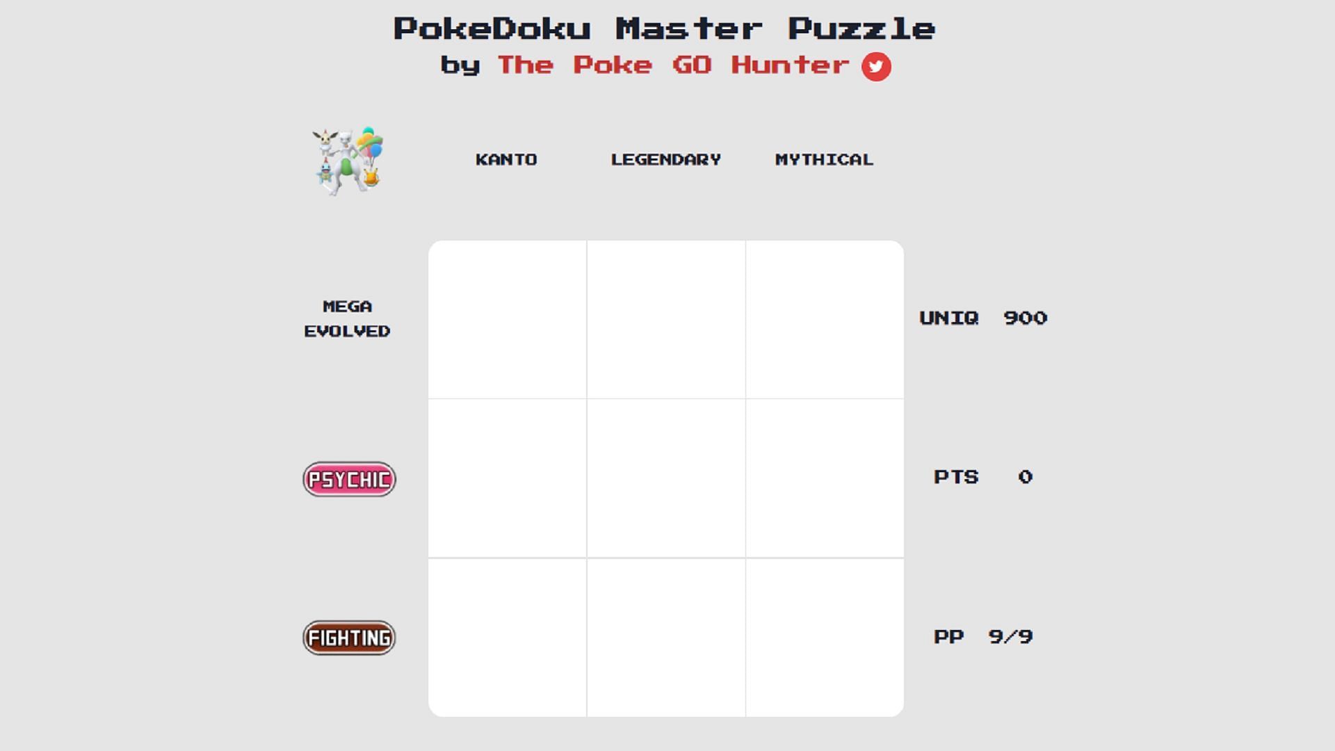 November 13&#039;s PokeDoku puzzle grid for Pokemon players to tackle (Image via PokeDoku)