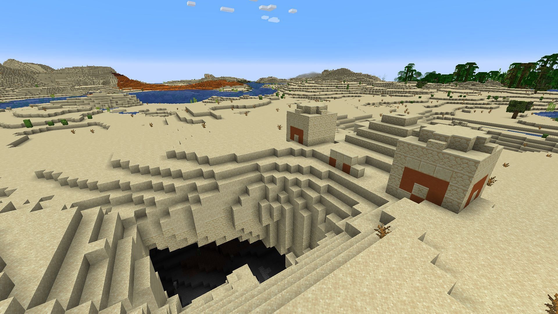 Four separate desert temples lie in reach for Minecraft fans in this seed (Image via Mojang)