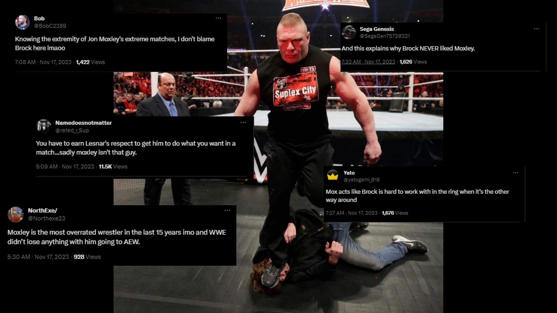 Quite a number of fans took Brock Lesnar&#039;s side and proceeded to dump on Moxley.