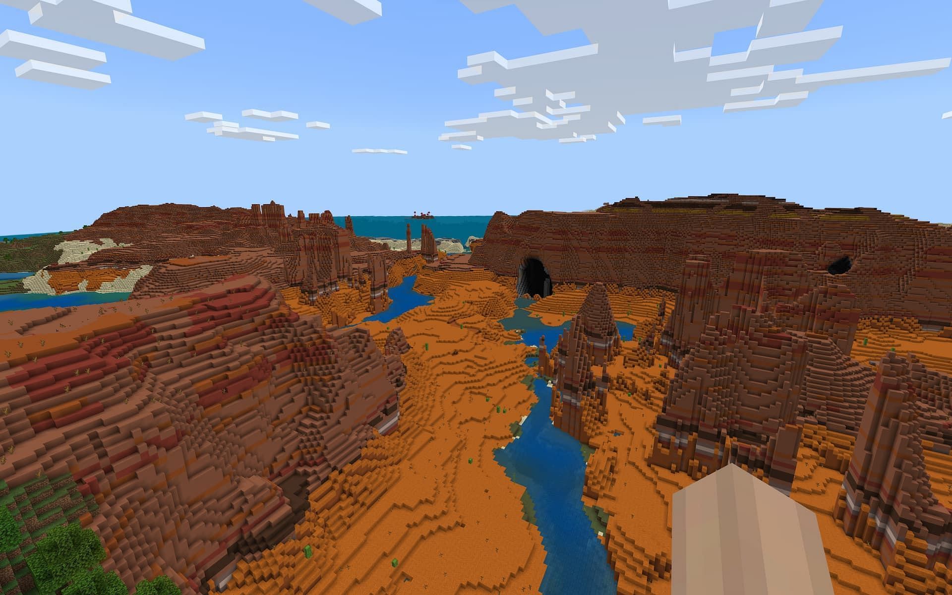 There&#039;s gold in these hills (Image via Mojang)