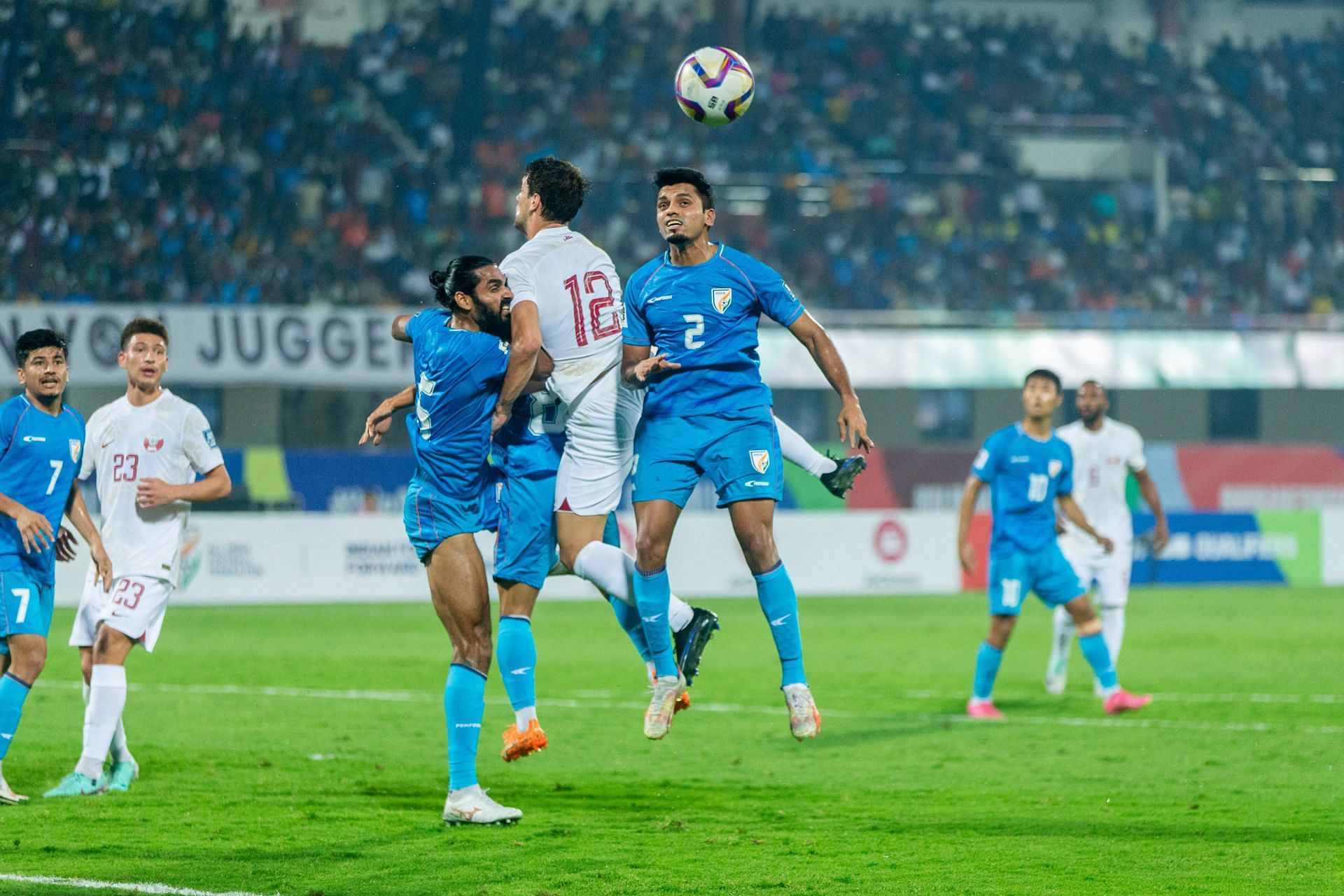 Sandesh Jhingan was one of the top performers on the night for the Blue Tigers (Image Credits - AIFF Media)