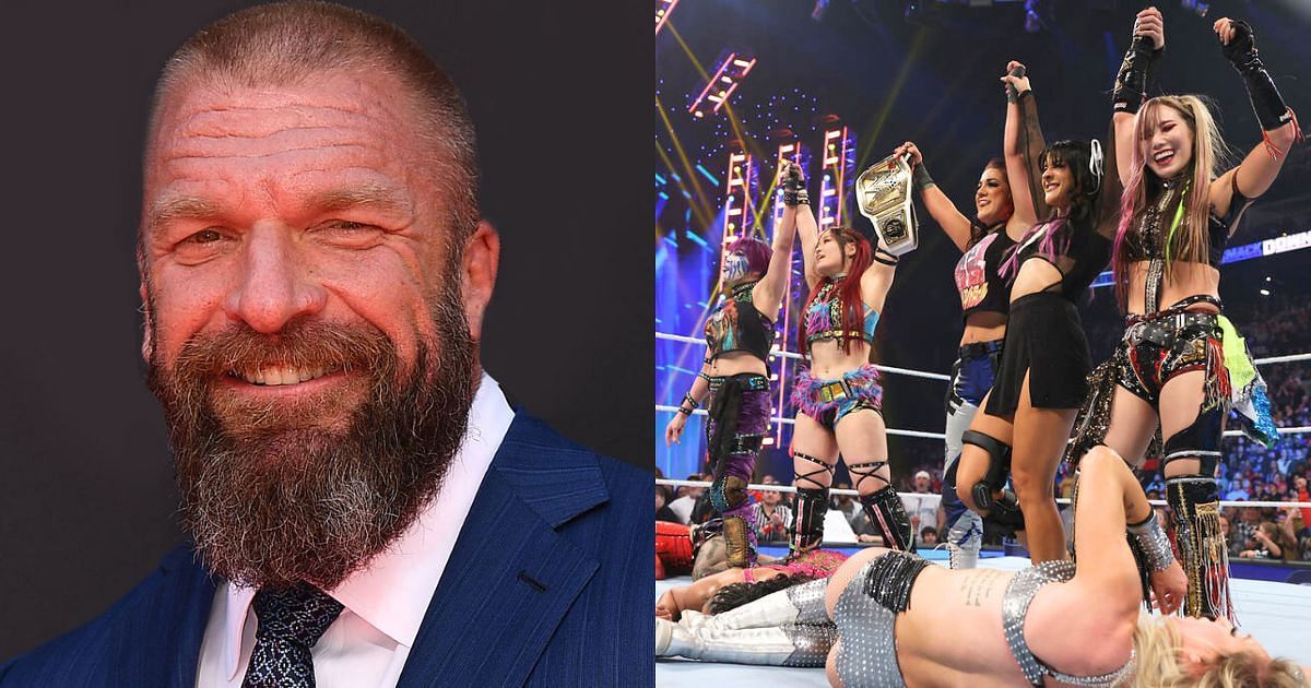 Triple H and the top female stars from SmackDown.