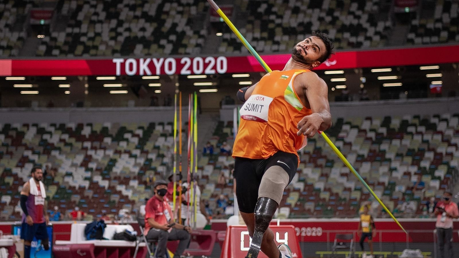 Sumit Antil won gold in the F64 Javelin throw event at the Asian Para Games 